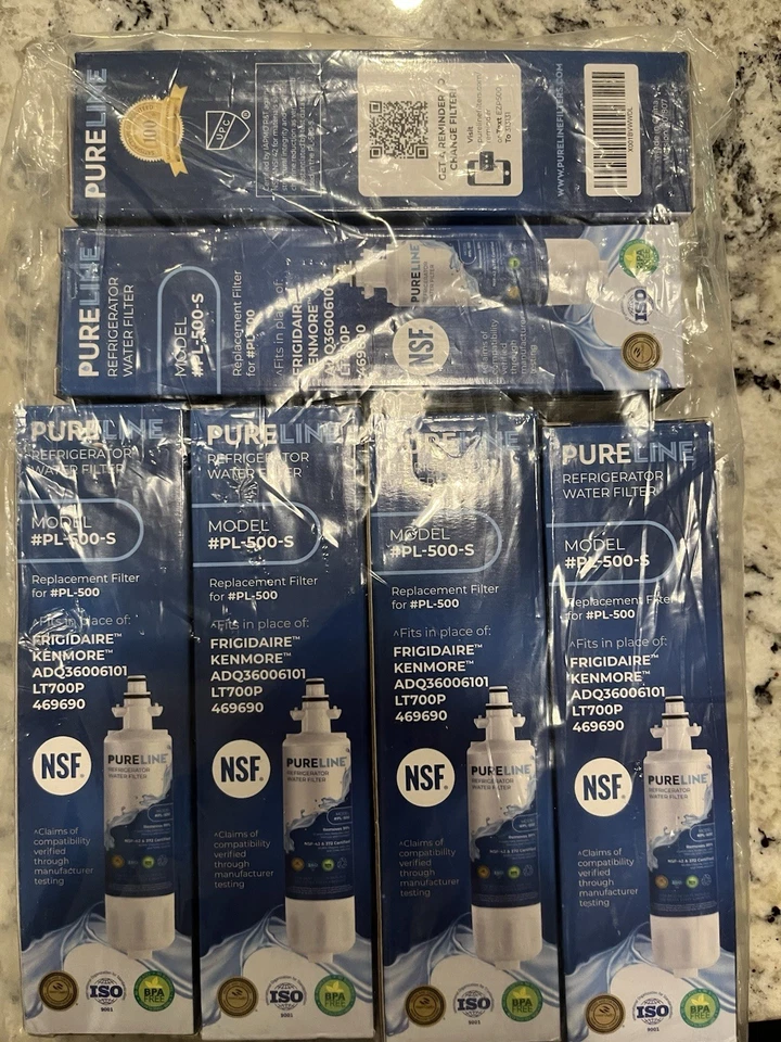 Set of 6 PURELINE Refrigerator Water Filter Model #PL-500-S, READ DESC - Image 1 of 1