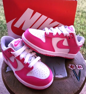 Nike Dunk Low "Laser Fuchsia" BRAND NEW Girls' PS 11C - Image 1 of 4