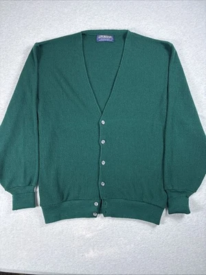 Vtg Puritan Cardigan Mens Large Green Acrylic Sweater USA Made Gary Player - Image 1 of 4