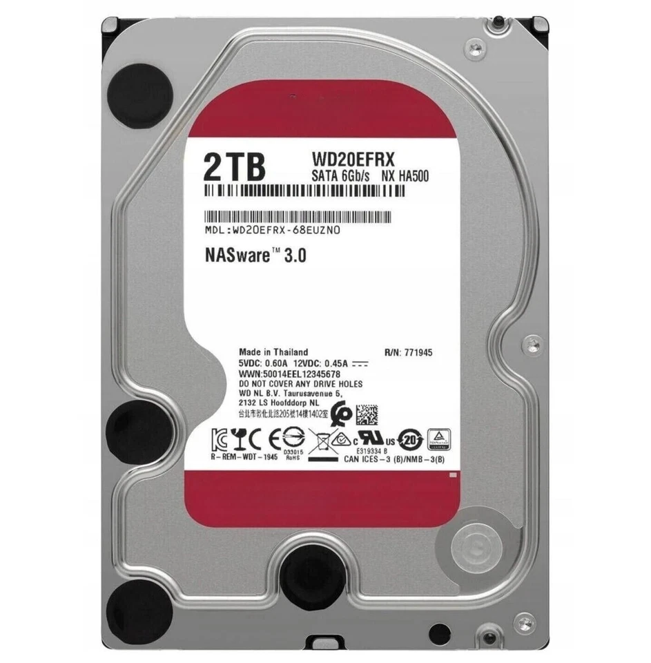 Compatible Western Digital Red2TB WD20EFRX SATA 3.5"64MB Internal Enterprise HDD - Image 1 of 3