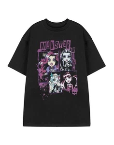 Monster High Black Alumni Reunion Tour Short Sleeved T-Shirt Womens - Picture 1 of 8