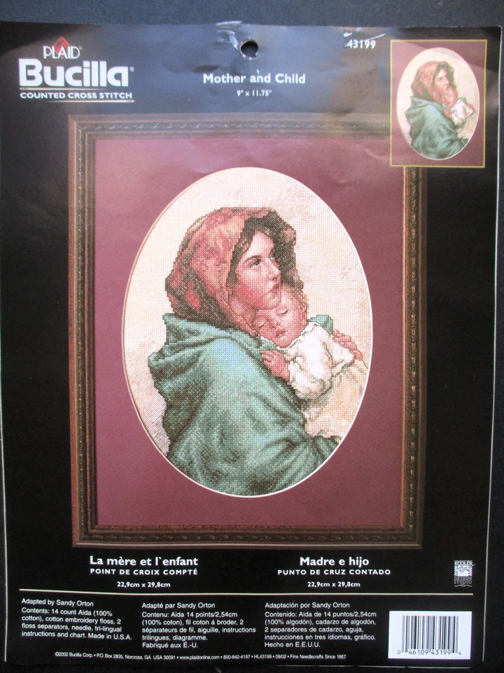 2002 MOTHER AND CHILD Counted Cross Stitch Kit  BUCILLA - Image 1 of 3