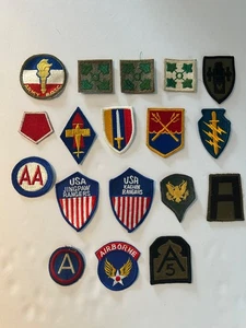 Konvolut 17 Vintage U.S. Army Patches - ROTC, 4th Infantry, Airborne, Rangers - Bild 1 von 11