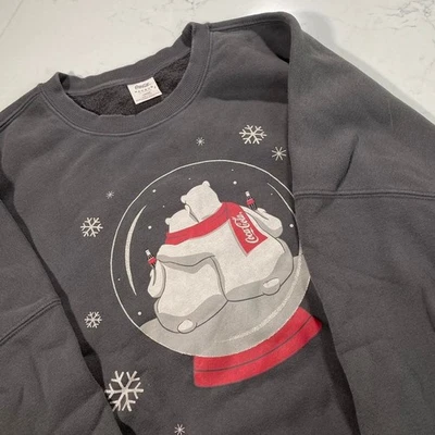 Coca-Cola x PacSun Polar Bear Snow Globe Sweatshirt Men's/Women's Large Gray NWT - Image 1 of 4