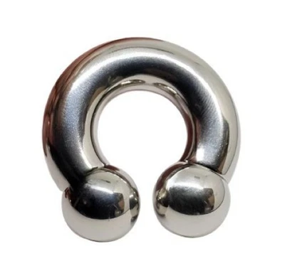 1 Inch Big Ball 19mm Horseshoe Ear Weight Hanger Ring 316L Surgical Steel Sexy - Image 1 of 4