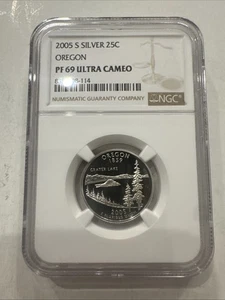 2005-S Silver Oregon State Quarter - NGC PF69 ULTRA CAMEO - Picture 1 of 2