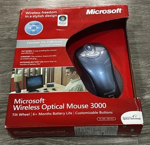 Microsoft Wireless Optical Mouse 3000 NIB Vintage PC Mac USB PS/2 - Picture 1 of 2