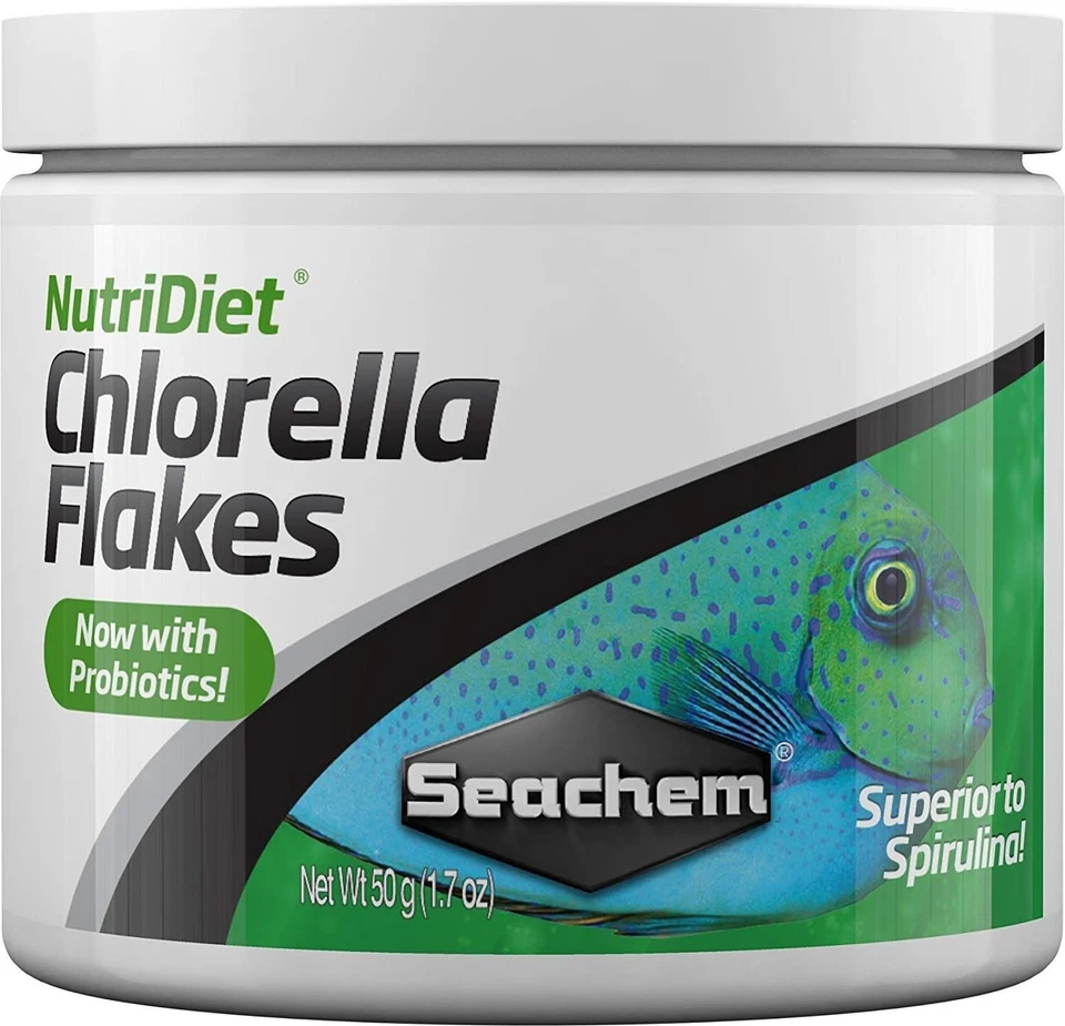 Seachem NutriDiet Chlorella Flakes Probiotics 50g Fish Food Tank Aquarium 6/27 - Image 1 of 1