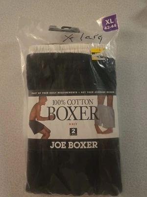 Vintage Joe Boxer 100% Cotton Knit Boxers  Size XL 42-44 - 2 Pack - Image 1 of 4
