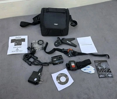 Vivitar DVR786HD Full HD Action Cam Camera Waterproof case & Bag W/ Charger  - Image 1 of 4