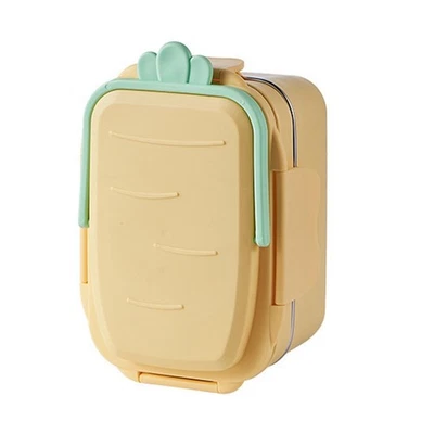 Family Stainless Steel Lunch Box Radish Shape with Carry Handle and Tableware - Image 1 of 4