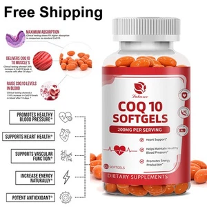 360Pills COQ 10 Coenzyme-Q10 Capsules 200MG Improve Cardiovascular Heart Health - Picture 1 of 12