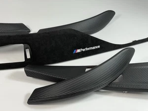 BMW F30 F31 F32 F36 F80 F82 ALCANTARA CUERO CARBONO Juego de molduras interiores Kit LHD - Imagen 1 de 7