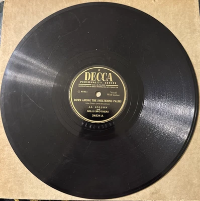 Al Jolson–78rpm Decca 24534:Down Among the Sheltering Palms/Is It True What They Foto 1 de 2