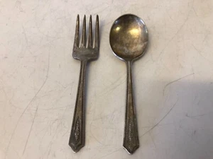 Antique Stratfordplate Special Children’s Fork and Spoon Set - Picture 1 of 9