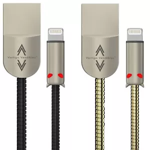 NUOVO FORTE LED Lega Zinica Sincronizzazione Carica USB Cavo Dati iPhone X/8/7/6/5 - Foto 1 di 11