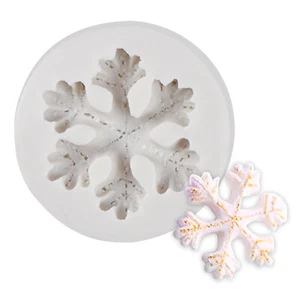 2pcs Snowflake Silicone Fondant Mould Sugarcraft,Gum Paste Mould Cupcake Topper - Picture 1 of 6