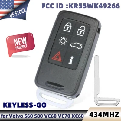 Replacement for Volvo S60 S80 VC60 VC70 XC60 Smart Key 434MHz 6B PN:30659498 Foto 1 de 4