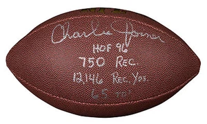 CHARLIE JOINER SIGNED HOF 96 750 REC 12146 REC YDs 65 TDS BALL CHARGERS JSA AUTO - Picture 1 of 5