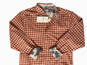 Tommy Bahama Small Gingham Button-Up Shirt Pacific Check Core Orange NWT - Picture 1 of 10