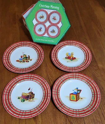 Decorative Set of 4 Sakura CHRISTMAS MORNING  8.25"  Salad Dessert Plates - Image 1 of 4