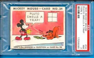 1935 R89 Mickey Mouse #34 Pluto Smells a Trap  Psa 7 - Picture 1 of 2