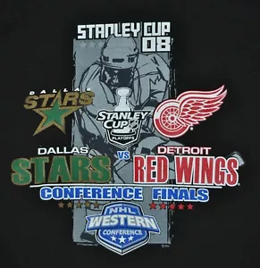 Camiseta Mediana Detroit Red Wings Dallas Stars Stanley Cup 21 Pulgadas Pit To Pit - Imagen 1 de 3