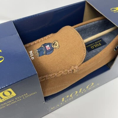 Polo Ralph Lauren Men's SIZE 10 Declan Bear Venetian Slippers In Snuff - Image 1 of 4