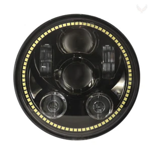 Eagle Lights Black 5 3/4" LED Headlight w LED Halo Ring Indian Scout 60 Bobber - Bild 1 von 9