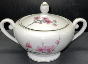 Diamond China Cherry Blossom Sugar Bowl with Lid Japan - Picture 1 of 7