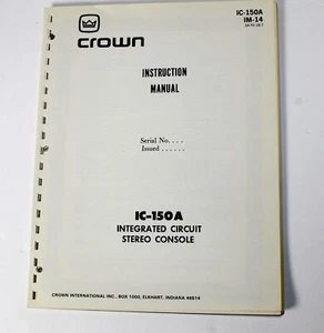 CROWN IC-150A INTEGRATED CIRCUIT STEREO CONSOLE IM-14 S4P2-18-7 ANLEITUNG... - Bild 1 von 8