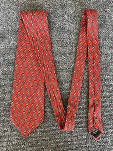 Paolo Gucci Tie Necktie Red Chain Link Geometric Silk 4x58 - Picture 1 of 8