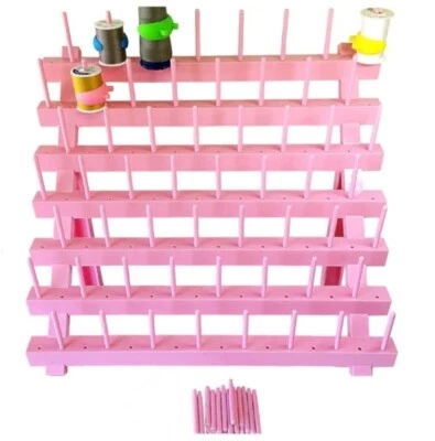 PeavyTailor 70 Spools Thread Holder Thread Rack Thread Organizer Pink - Image 1 of 4