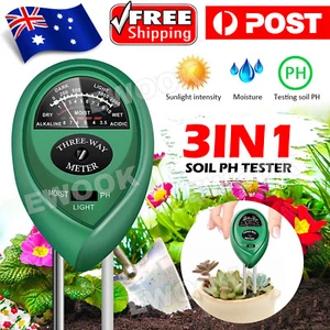 3 in 1 Soil PH Tester Water Moisture Test Meter Kit For Garden Plant Testing AU - Picture 1 of 11