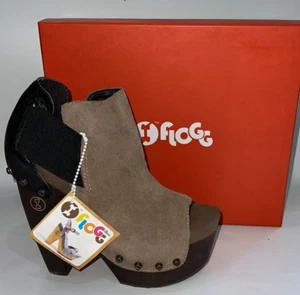 Flogg Suede Sandal Clog Woman Size EU 38.5 Brown/Black FM07 - Picture 1 of 5