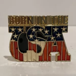 Born in the USA belt Buckle red white blue Gold Color - Picture 1 of 3