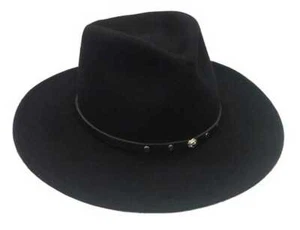 Black Creek 100% Crushable Wool Black Cowboy Hat with Stud Detail. BC2012 - Picture 1 of 2
