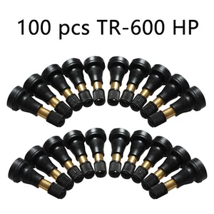 Lot 100 TR-600 HP Snap-In Tyre Tire Valve Stems Rubber Caps for Most Car Auto - Picture 1 of 4
