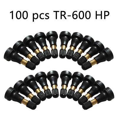Lot 100 TR-600 HP Snap-In Tyre Tire Valve Stems Rubber Caps for Most Car Auto - Image 1 of 4