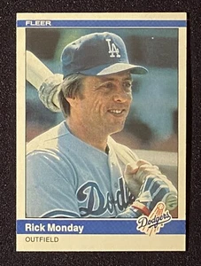 Rick Monday 1984 MLB Los Angeles Dodgers Outfielder Baseball Card Fleer #106 - Picture 1 of 2