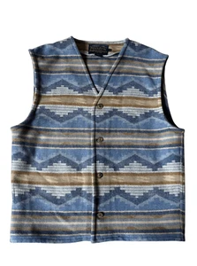 Pendleton Western Vest size S Button Front Blue - Picture 1 of 6
