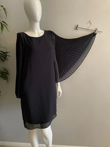 NWT Jacqui. E blue knee length lined bell sleeves Dress ladies S - Picture 1 of 8