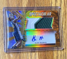 2015-16 SPECTRA ALEC BURKS 22/25 AUTO ORANGE PRIZM PATCH NY KNICKS JERSEY RARE🔥
