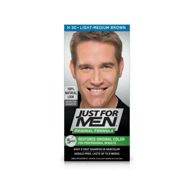 Just For Men Shampoo-in Color Men's Hair Dye - Light-Medium Brown (H-30)