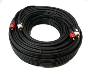 Cinch 2 RCA Cable 30 m Plug to Plug Stereo AV Adapter in Black - Picture 1 of 6