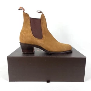 RM Williams Rosebery Boots Women AU/US 8 EU 38.5 UK 5.5 Cognac Suede Leather New - Picture 1 of 15