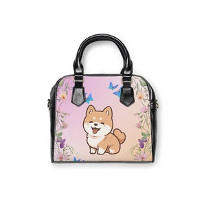 Shiba Inu Floral Shoulder Handbag - Picture 1 of 4