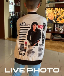 Michael Jackson Bad Moonwalker King of Pop Unisex Windproof Bomber Jacket - Picture 1 of 6