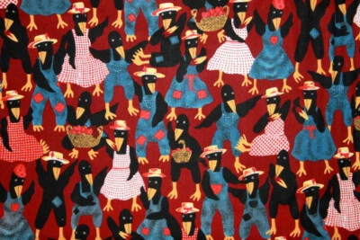 CUERVOS DE CAMPO EN MASA DE TELAS DE ALTA MODA - TELA 100% ALGODÓN Foto 1 de 4