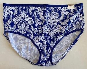 Lane Bryant Cacique 22/24 Panty Azul Floral Algodón Pierna Alta Calzoncillo Ropa Interior - Imagen 1 de 6